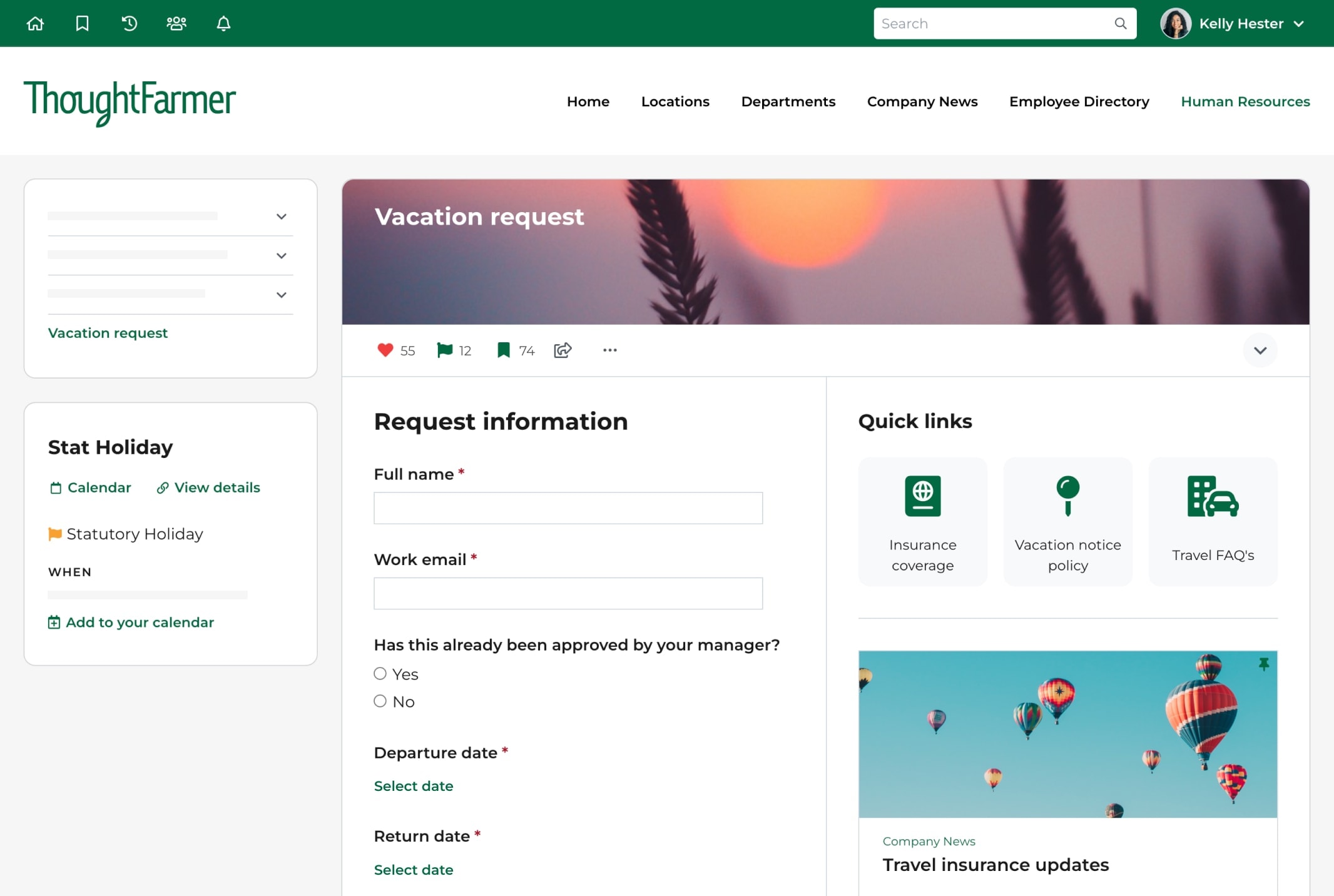 Easy-to-build intranet forms and form workflows | ThoughtFarmer